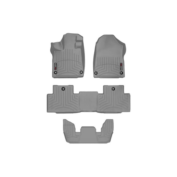 WeatherTech Custom Fit FloorLiners compatible with 2022-2026 Acura MDX - Complete Set (1st, 2nd, & 3rd Row), Grey