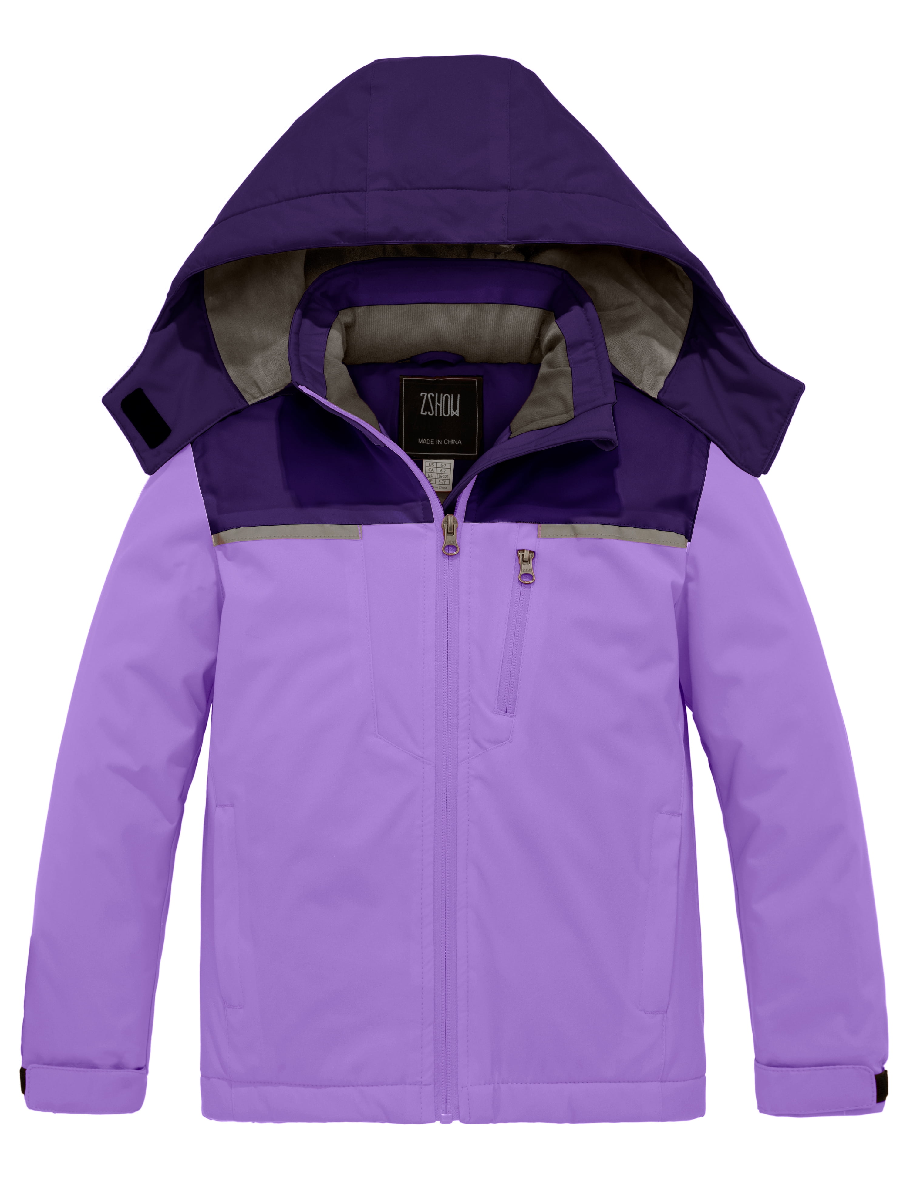 ZSHOW Girls' Waterproof Ski Jacket Warm Fleece Winter Coat 