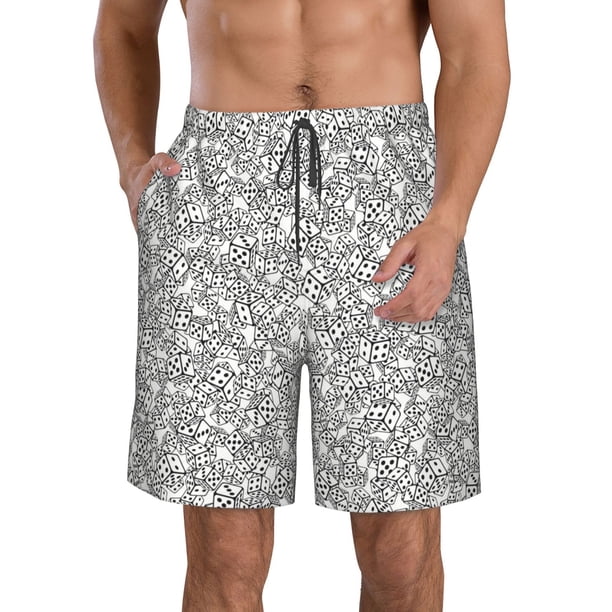 Fotbe Dice Cubes Trajes de Baño Estampados para Hombre, Shorts de Verano de Secado Rápido, Ropa de Playa, Bañadores-3X-Large