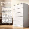 thumbnail image 6 of PUKNLY Tall 6-Drawer Dresser for Bedroom – Modern Chest of Drawers with Concealed Handles & Anti-Tip Kit, Vertical Wood Storage Cabinet for Living Room, Entryway or Hallway,White, 6 of 10