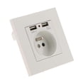 thumbnail image 2 of Wall Socket,Power Socket with Double USB 5V/2100mA, Built-in Socket with 2 USB Ports Convenient, 2 of 5