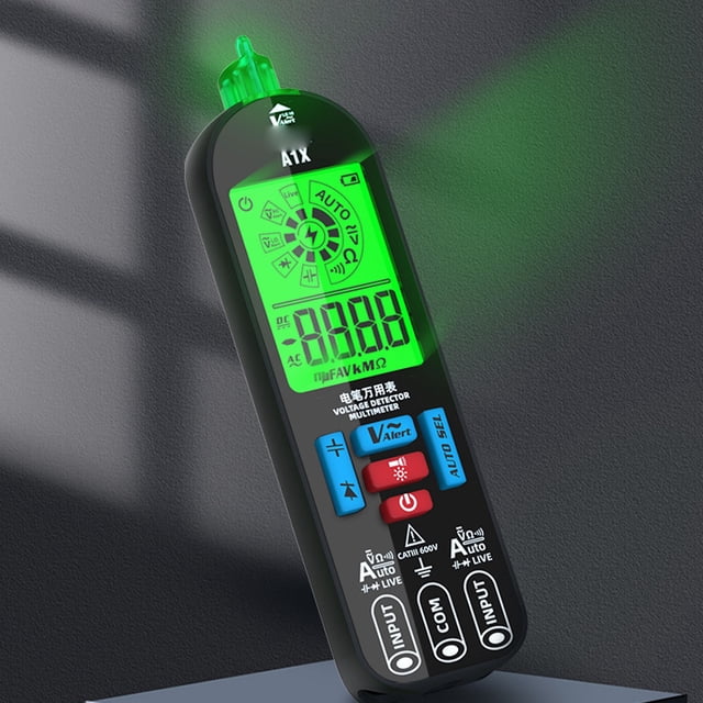 Smart Digital Multimeter, Capacitance Diode Continuity Resistance AC DC Voltage Tester Rechargeable Voltmeter With 2 Probe