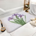 thumbnail image 5 of Purple Iris Printed Coral velvet Bath Rug Funny Bathroom Rug,Comfort Velvet Bath Mat,Washable Bath Mat Shower Floor Carpet Rugs Room Décor Accessories 20"x32", 5 of 8