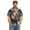 Dark Gray, variant on Cotton Linen Shirts for Men Cute Cat Print Collared Short Sleeve Summer Button Down Shirt Animal Graphic Casual Tees with Chest Pocket Dark Gray M