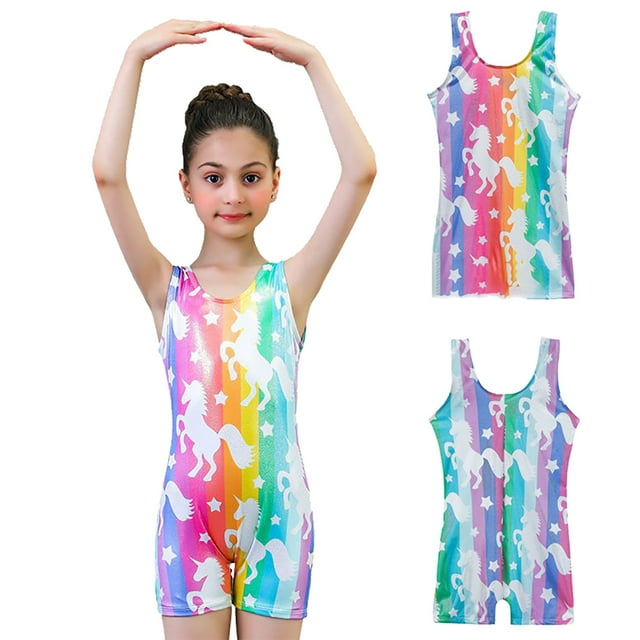 SYNPOS 312T Leotards for Girls Gymnastics Kids Children Biketard with