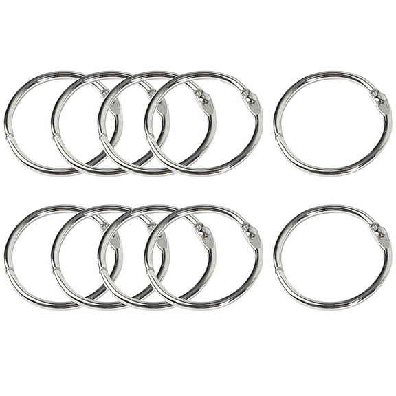 Unique Bargains 10 Pcs Office Folder Document Binding Loose Leaf Rings Hook 1.5" Dia