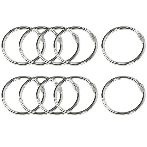 Unique Bargains Circle Shape Scrapbooking Files Loose Leaf Ring Keychain Binder Rings 10pcs