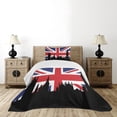 thumbnail image 4 of Ambesonne Union Jack Quilted Bedspread Set 2 Pcs, Historic Urban UK, Twin Size, Royal Blue Black Red, 4 of 5