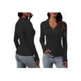 thumbnail image 4 of Anygrew Womens Sweater Long Sleeve Knit 2025 Fall Quarter Zip Fitted Business Casual Work Warm Pullover Tops, 4 of 9