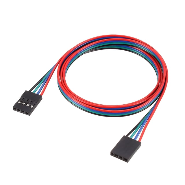 Cable de salto hembra a hembra de 4 pines de 70 cm de longitud, cables de cinta de terminal de 2.54 mm, multicolor, 10 piezas