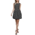 thumbnail image 2 of INSPIRE CHIC Polka Dot Dress for Women's Summer Sleeveless Crew Neck Mini Dress Trendy XS Black, 2 of 6