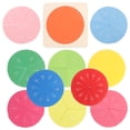 thumbnail image 2 of Wood Fraction Puzzle 1 Set Fraction Number Trays Assorted Color Wood Plastic Early Education 11.8X11.8X1.6In, 2 of 9