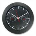 thumbnail image 1 of Wall Clock - w- Temp Humidity Gauge- 12in.- Black, 1 of 1
