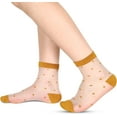 thumbnail image 5 of PTSPLLMY Sox Womens Girls Sheer Socks Mesh Lace Crew Socks Transparent See Through Ultra Thin Silk Nylon Dress Socks, 5 of 8