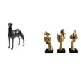 thumbnail image 1 of Estatua de perro, figura de animal de resina, escultura de centro de mesa, figura de escritorio, arte abstracto, artesanías, recuerdos, estatuas de pe, 1 of 8
