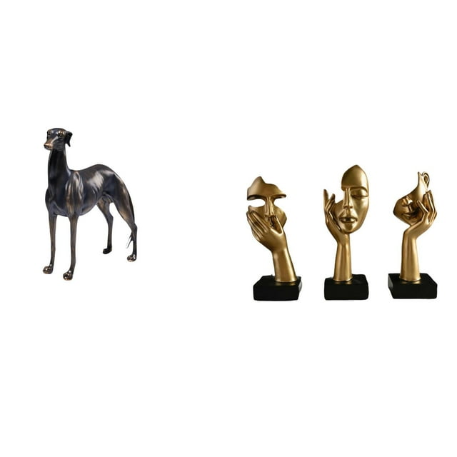 Estatua de perro, figura de animal de resina, escultura de centro de mesa, figura de escritorio, arte abstracto, artesanías, recuerdos, estatuas de pe