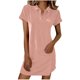 thumbnail image 3 of TaTaai Women's Spring Summer Casual Dress Short Sleeve Round Neck Solid Color Loose Fit Knee Length Shift Dress Soft Breathable Gift, 3 of 7