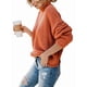 thumbnail image 3 of Suéter de Larga con Cuello Alto y Mangas Abullonadas para Mujer, de Color Liso, para Invierno y Otoño Naranja Rojo XXL, 3 of 8