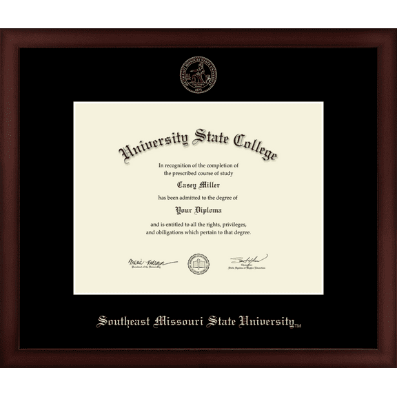 Southeast Missouri State University Diploma Frame, Document Size 11" x 8.5"
