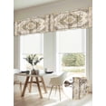 thumbnail image 6 of 2 Panels Beige Vintage Boho Valance for Windows, Ethnic Tribal Geometric Abstract Light Filtering Kitchen Curtains, Rod Pocket Window Treatment Curtain Valances for Living Room Bedroom, 42"x12", 6 of 9