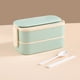 thumbnail image 1 of Lonchera, cajas bento de acero inoxidable 304, lonchera de doble capa sellada y dividida para estudiantes, oficinistas, lonchera portátil, trabajo doméstico, lonchera para mantener la frescura, lonche, 1 of 3