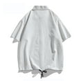 thumbnail image 4 of Hot6sl Économies d'Été Liquidation Chemisier & Chemise à Manches Courtes Col Rabattu, Poche Contrastante Mode Décontractée Col à Revers Ourlet à Cordon Shorts, Chemisier pour Hommes Beige, m, 4 of 4