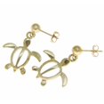 thumbnail image 2 of 14k yellow gold ball dangle Hawaiian 15.90mm honu turtle earrings, 2 of 3