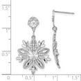 thumbnail image 4 of 14k White Gold Snowflake Dangle Earrings, 4 of 4