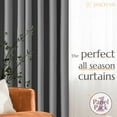 thumbnail image 5 of Curtainking Linen Textured Curtain 96 Inch Length for Living Room Darkening Light Grey Bedroom Curtain Thermal Insulated Grommet Top 1 Panel Window Curtain Drape Light Gray, 5 of 8