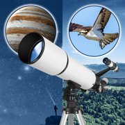 Telescope for Adults Astronomy, 80mm Aperture 600mm Refracting Telescope for Kids & Beginners, 24x-180x, Portable Telescope with an Adjustable Tripod, a Carrying Bag, a Phone Adapter
