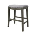 thumbnail image 3 of Benjara  25 in. Ani Counter Stool with Soft Faux Leather Saddle Seat - Gray - Set of 2, 3 of 5