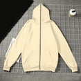 thumbnail image 2 of YOIAVAIOY Mens Solid Zip Up Hoodies Lightweight Athletic Fleece Hooded Sweatshirts Casual Daily Wear Outdoor Running Jackets Khaki M, 2 of 5