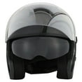 thumbnail image 4 of 1STORM MOTORCYCLE OPEN FACE HELMET SCOOTER CLASSICAL KNIGHT BIKE DUAL LENS/SUN VISOR HJK526 Glossy Black, 4 of 7