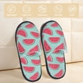 thumbnail image 2 of Bixox Men's Women's Watermelon Patterned Plush House Slippers, Memory Foam Slippers, Indoor and Outdoor Warm Plush Bedroom Shoes, Soft Flat Sole, Comfortable and Non-slip, 2 of 5