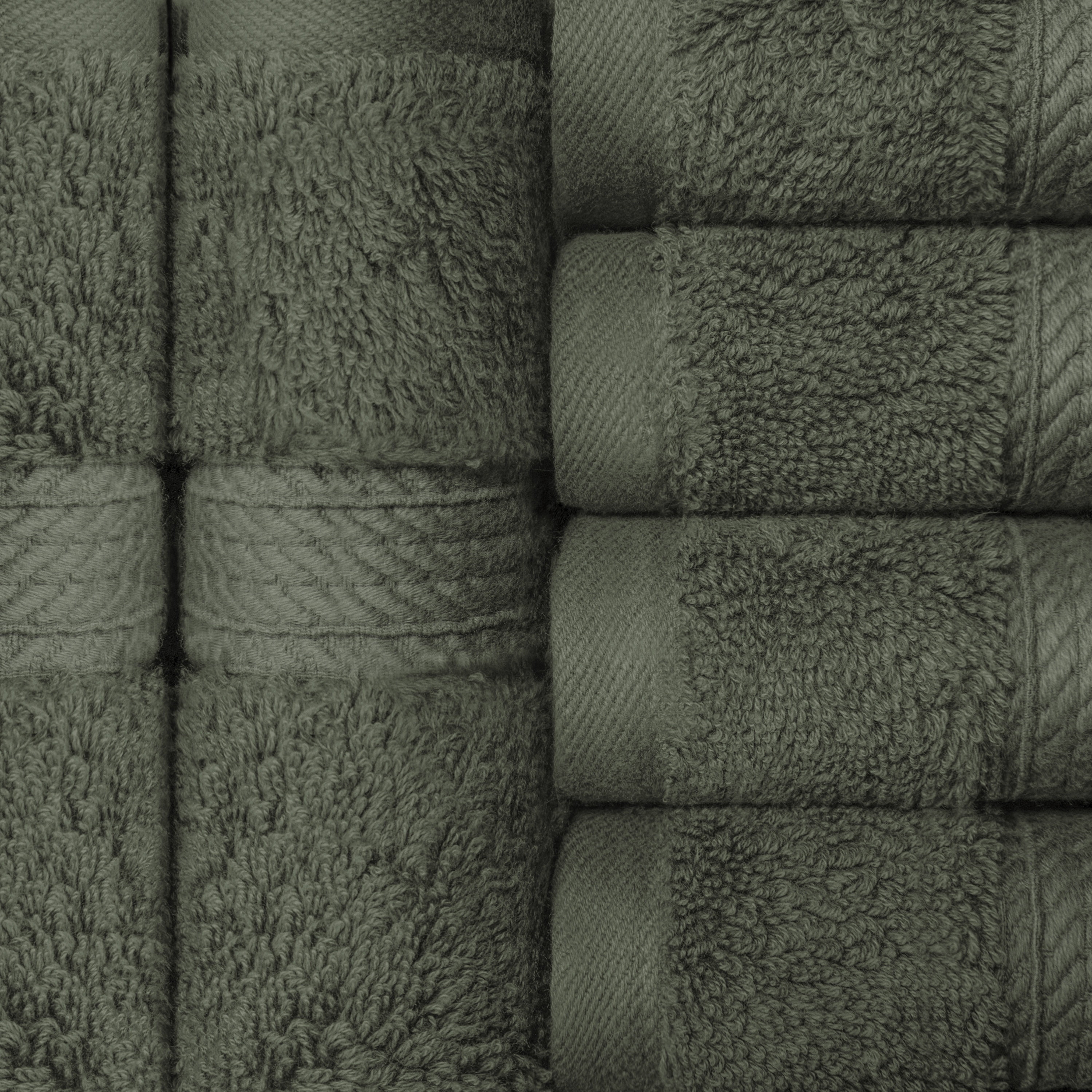 Premium Egyptian Cotton Highly Absorbent Assorted 6-Piece Plush Towel Set - 13" x 13"