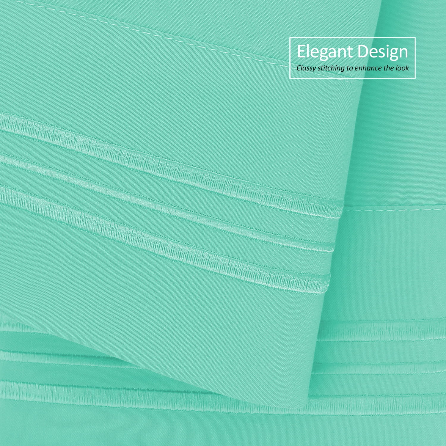 Clara Clark Pillow Cases Premier 1800 Microfiber Collection Pillow Case Set Of 2 Pieces, Standard Size, Mint Green