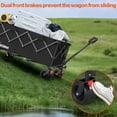 thumbnail image 5 of Yacona Wagons Carts Foldable, 52" Extra Large Beach Wagon, Collapsible Rolling Cart with Big Wheels for Camping, Shopping, Picnic, Black, 5 of 9