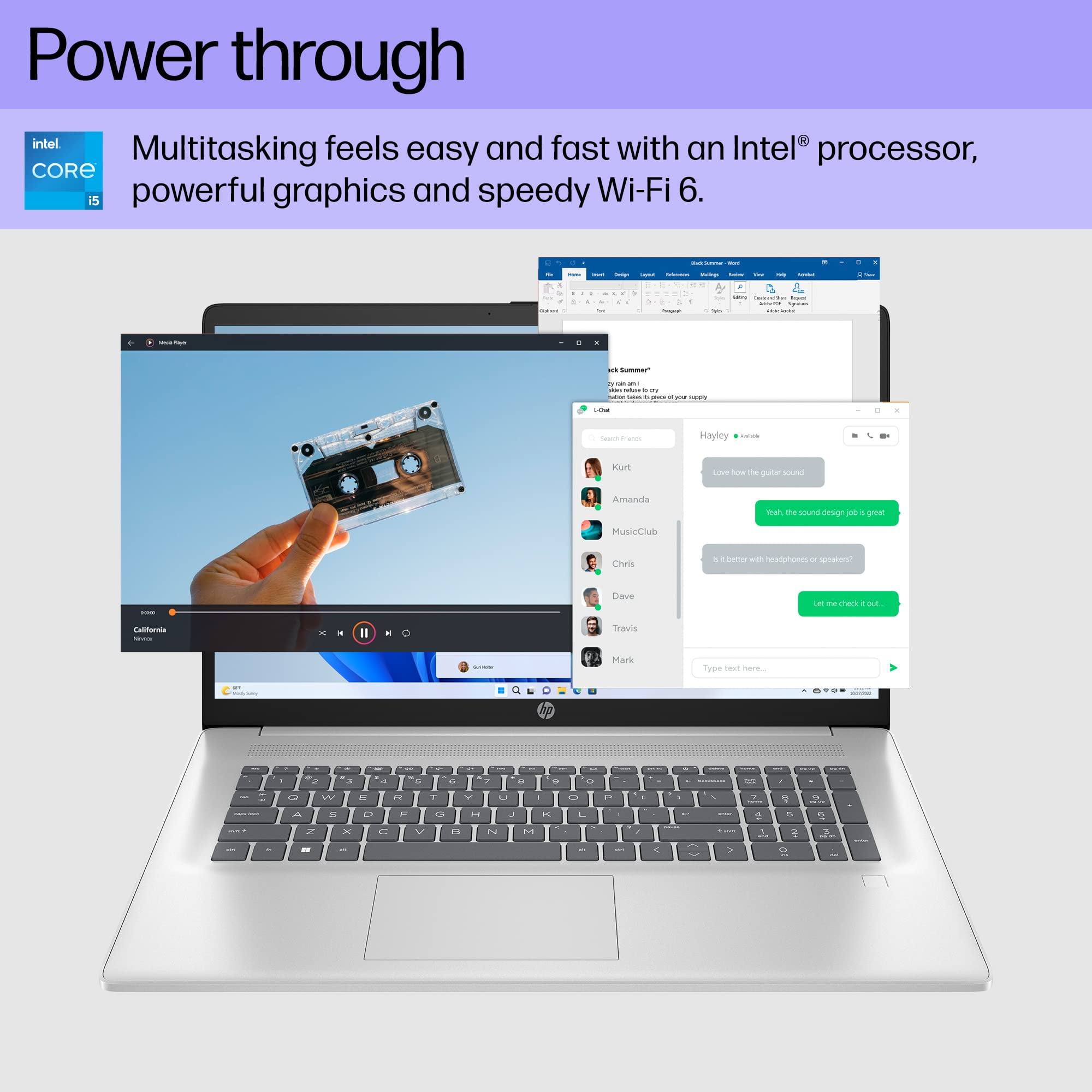 HP 17.3'' Notebook, 12th Gen i5, 8GB RAM, 512GB SSD, Iris Xe HP 17.3'' Notebook, 12th Gen i5, 8GB RAM, 512GB SSD, Iris Xe