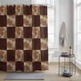 Brown Plaid Shower Curtain for Bathroom, Vintage Western Brown Animal ...