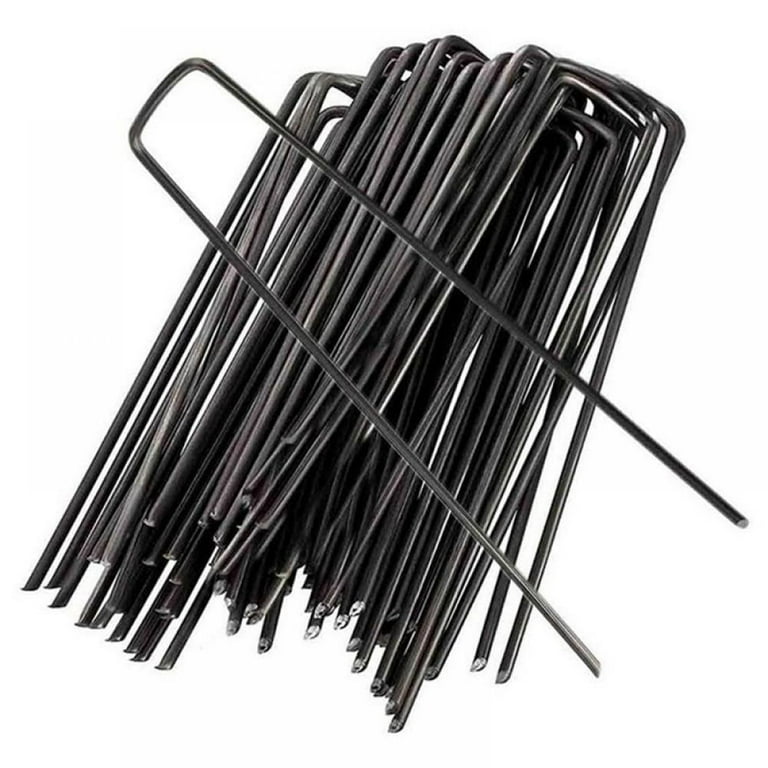 Garden Pegs Pins Ground Stakes Staples Spikes U Shaped Landscape Securing  Nail Pin Lawn Fabric Netting Matting, 6Inch 15PCS 