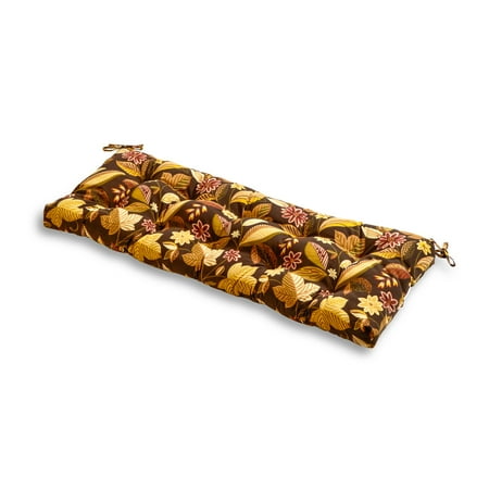 Greendale Home Fashions Russet Floral 51 x 18 in. Outdoor Reversible Tufted Bench Cushion