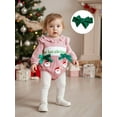 thumbnail image 6 of BemeyourBBs Baby Girl Striped Christmas Romper Long Sleeve Bodysuit with Headband, 6 of 9