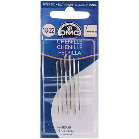 UPC: 0077540382712 | DMC 1768-18-22 Chenille Hand Needles – Size 18-22  6 Per Pack