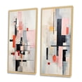 thumbnail image 3 of Designart "Fragmented Harmony Beige Pink Suprematism II" Abstract Suprematism Framed Wall Art Set Of 2 - Multi-Color Abstract Framed Canvas Set For Living Room Decor, 3 of 7