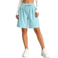 thumbnail image 2 of Amidoa Boys Shorts Solid Color Casual Summer Soft Elastic Waist With Pockets Sports Shorts for Kids Sky Blue Size 12, 2 of 9