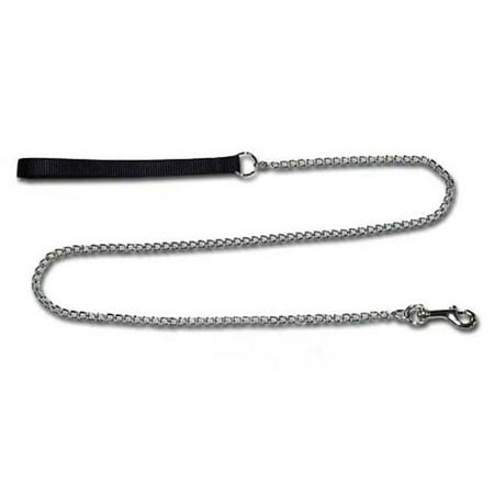 Leather Brothers Nylon Chain Lead 0.625 in. x 4 ft. Lightweight - Black