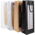 thumbnail image 2 of Xechzx Elegant Wine Packaging Bags Transparent Cardboard Wine Bags Wine Bottle Gift Bags Reusable Gift Bags with Handles for Holiday & Birthday Gifts (4Pcs 5"x3"x14"), 2 of 5