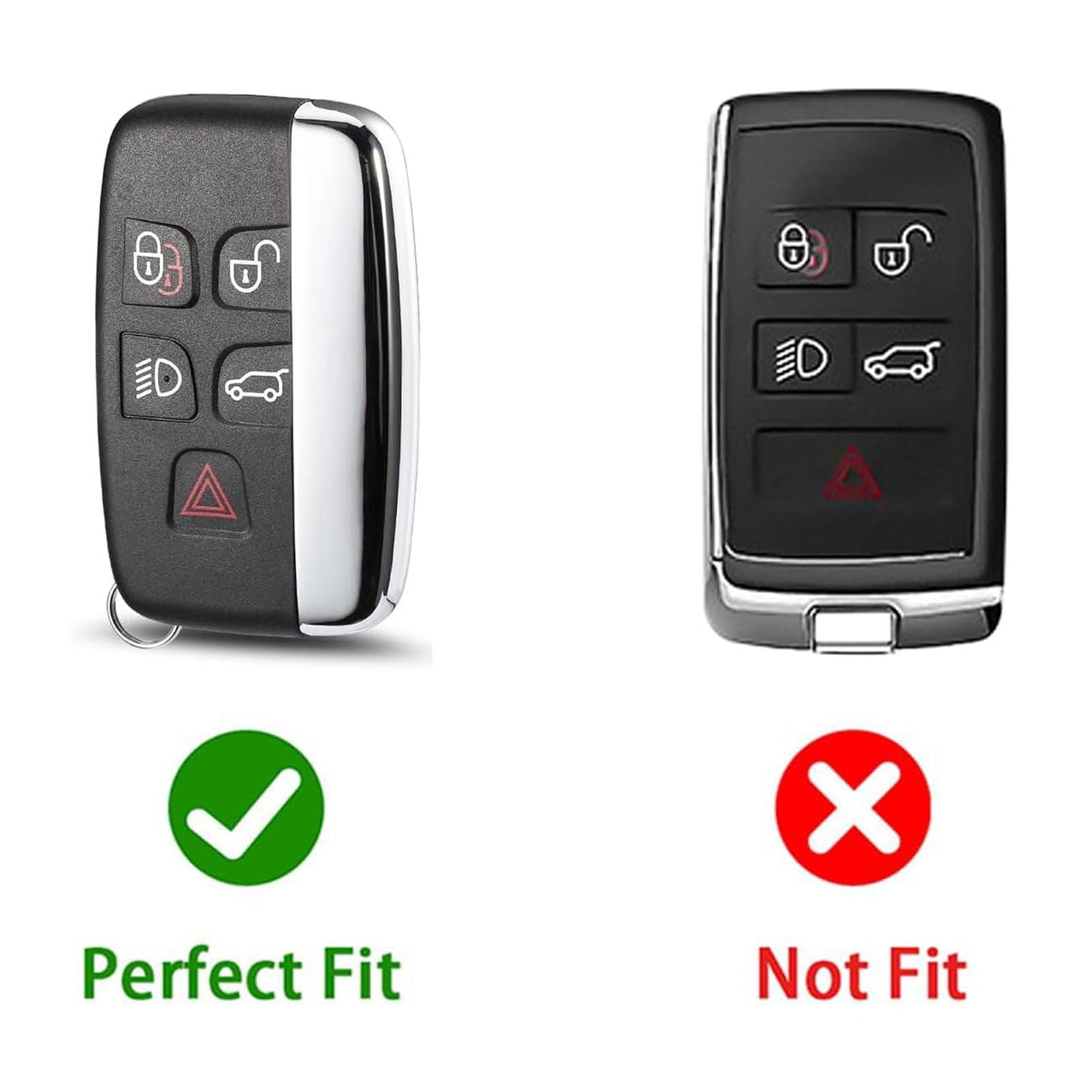 Zinc Alloy Metal Key Fob Case Cover Compatible with Land Rover Range Rover Evoque Sport Velar Land Rover Discovery Jaguar F-Pace F-Type XE XEL XF XFL XJ