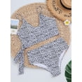 thumbnail image 3 of Women's Polka Dot Print Cross Tie High Waist Bikini, 3 of 13