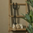 thumbnail image 2 of DecMode Black Wood Bohemian Garland Décor with Geometric Bead Details and Cream Cotton Tassel, 80"L, 2 of 7